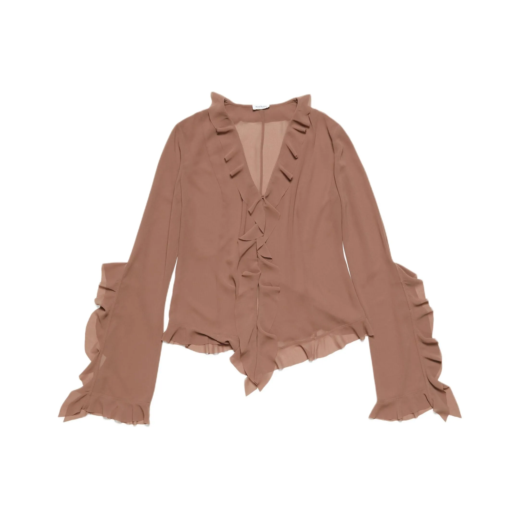 Acne Studios Ruffle Blouse Toffee Brown All