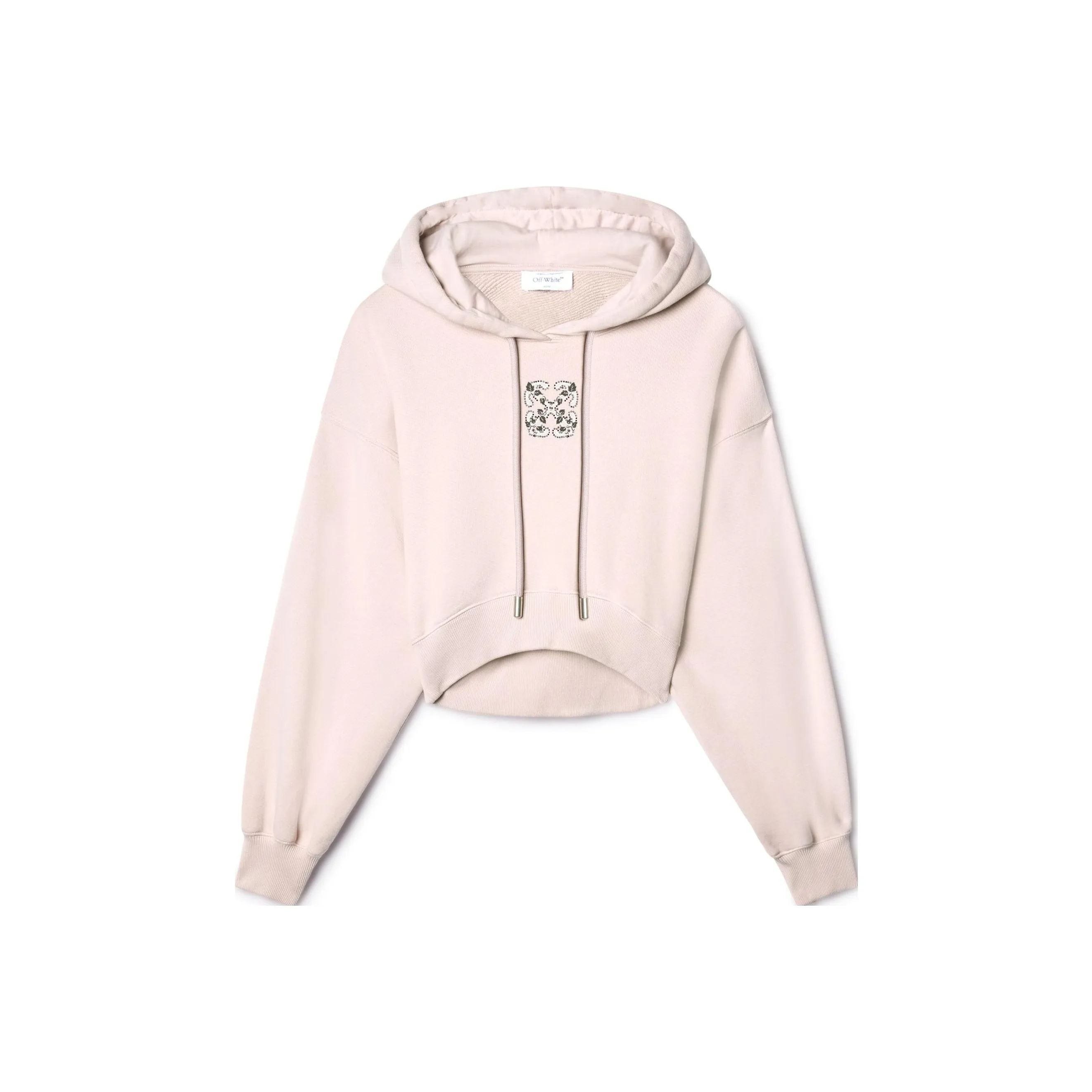 OFF WHITE Bling Leaves Arrow Cropped Hoodie
