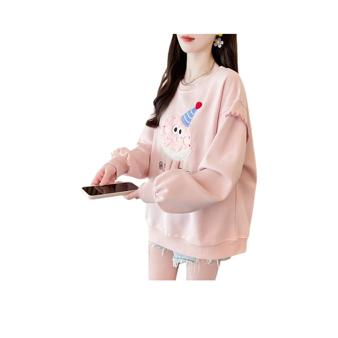 Flowers In Water Sweatshirt Women's