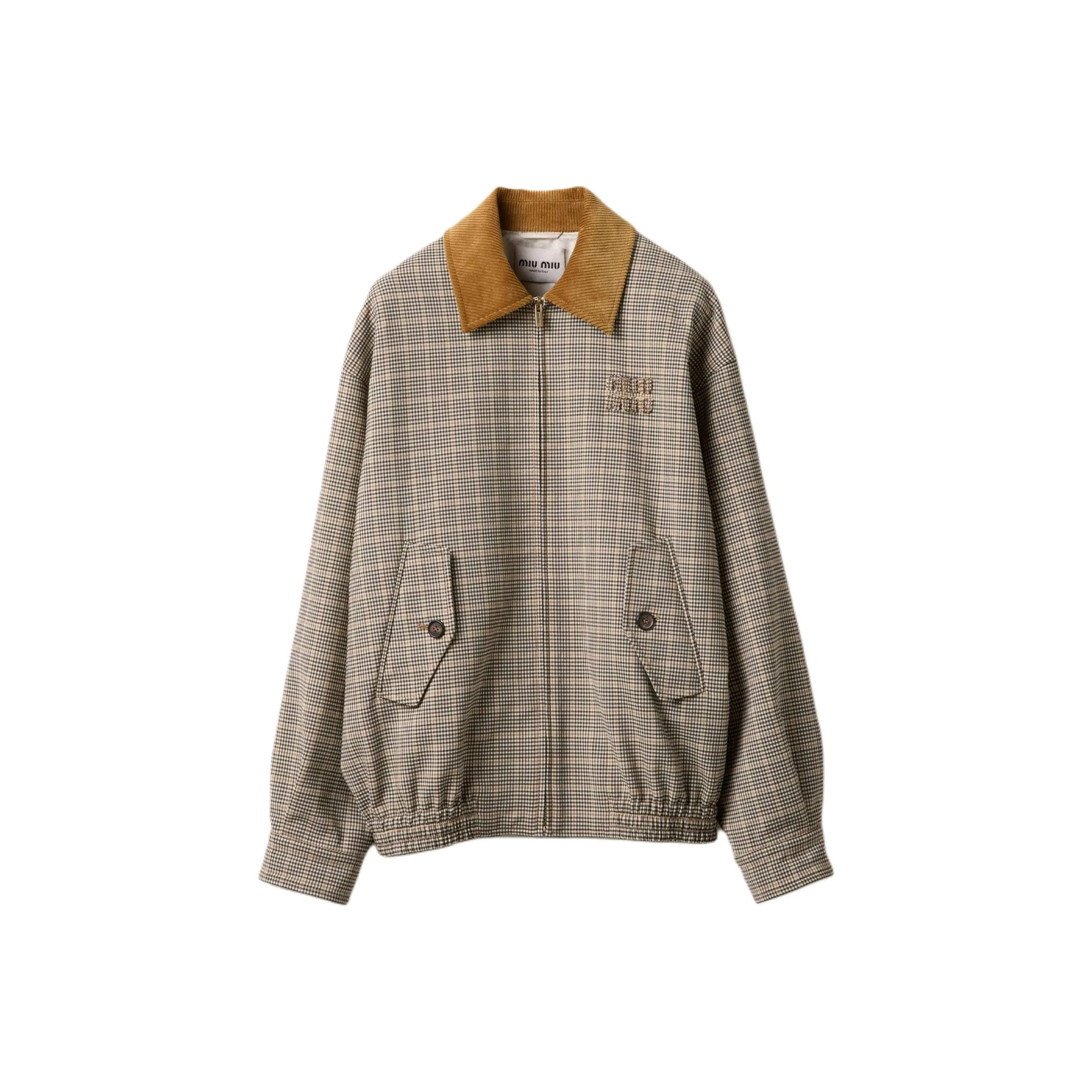 MIU MIU Double Check Jacket Cacao