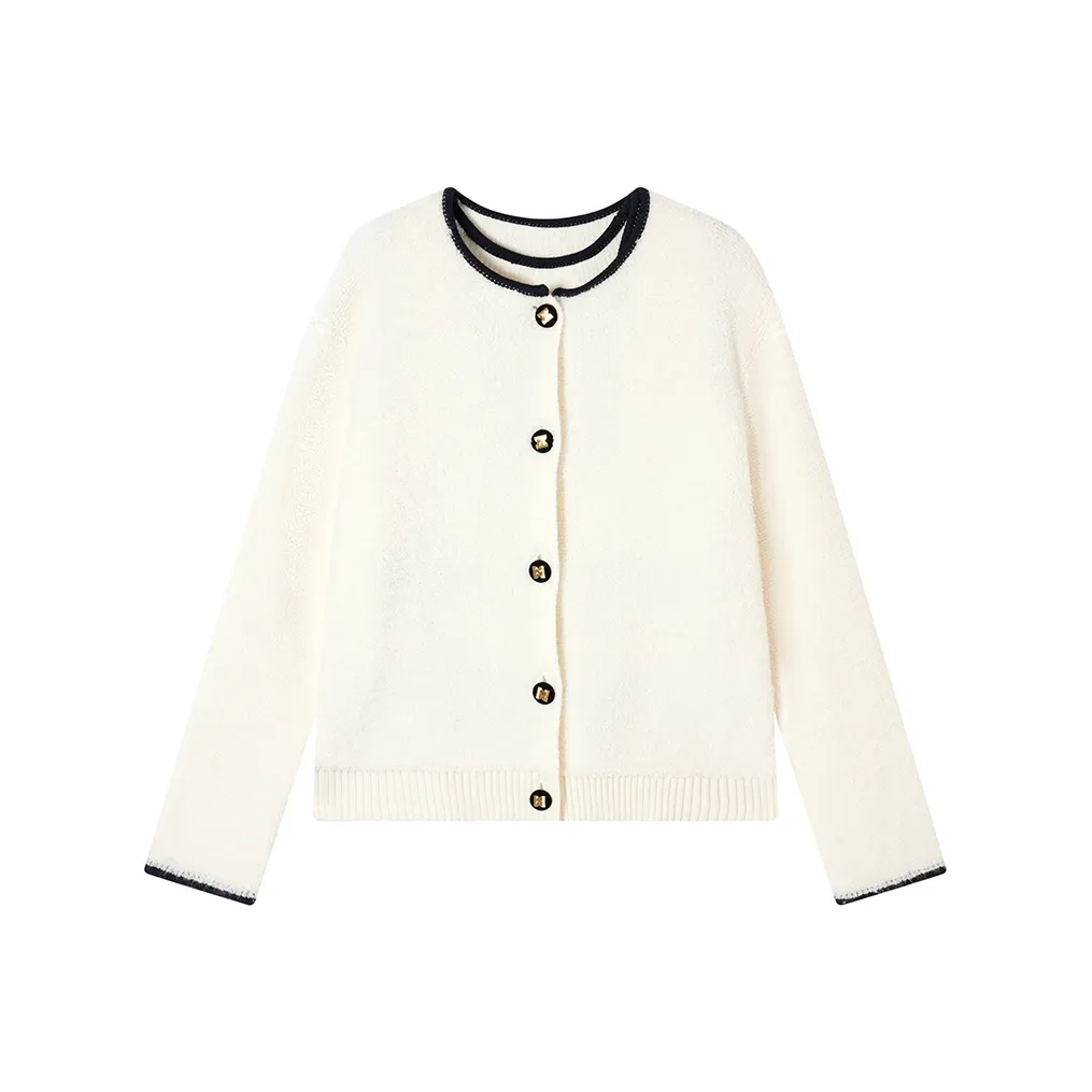 Ouyang Белый Женская Трикотажная