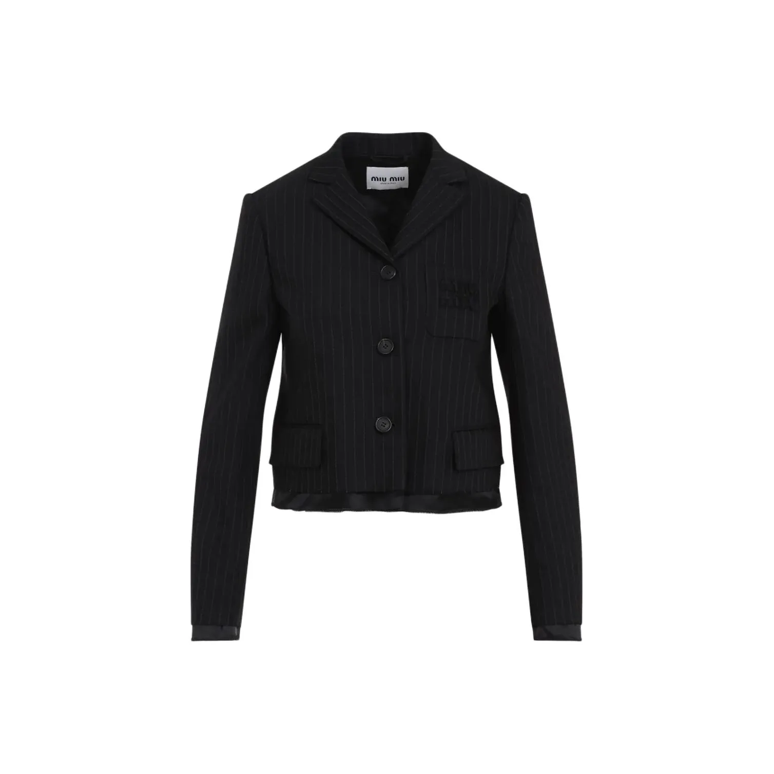 MIU MIU Pinstripe Suit Jacket Nero