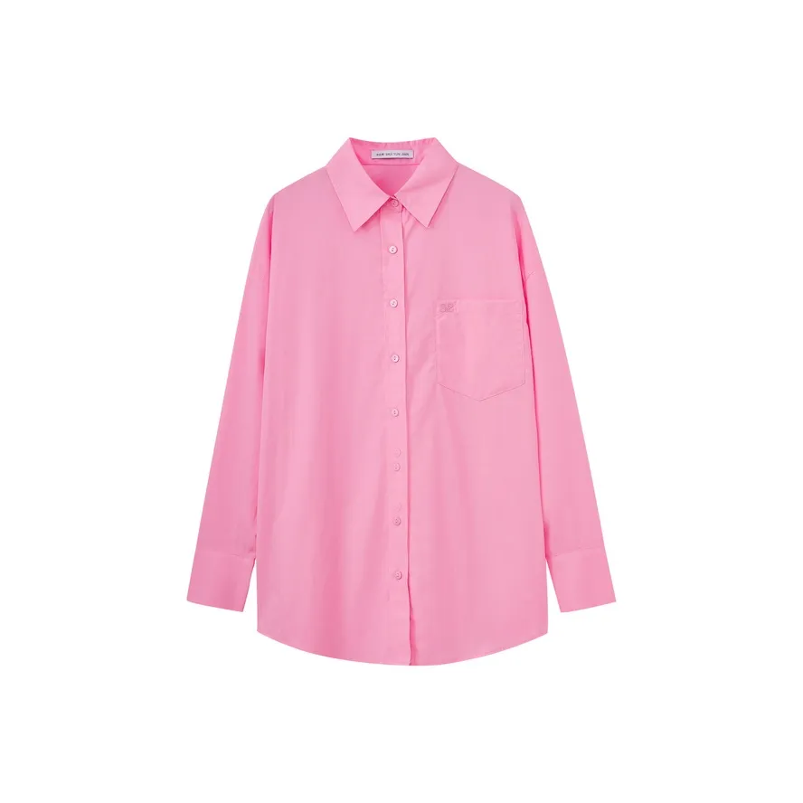 SHUIYUNJIAN Минималистичный 100% хлопок Длинный рукав Рубашка Женская