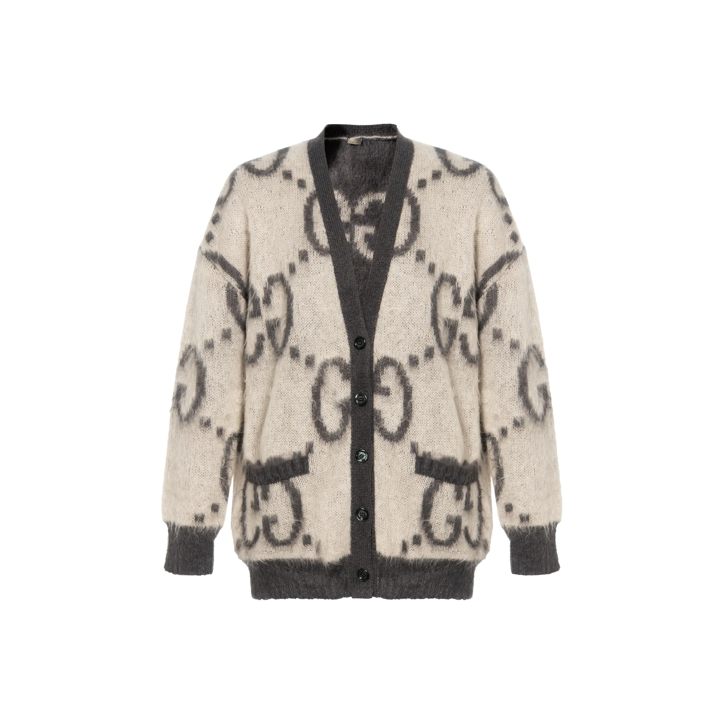 GUCCI Reversible Gg Cardigan Salmon Pink/Pastel Green