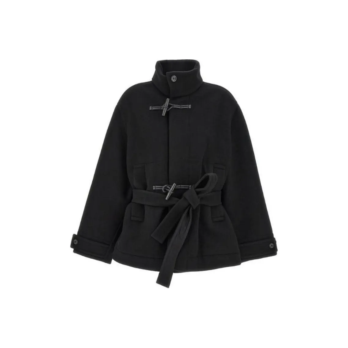 Lemaire Short Bathrobe Duffle Coat 'Black'