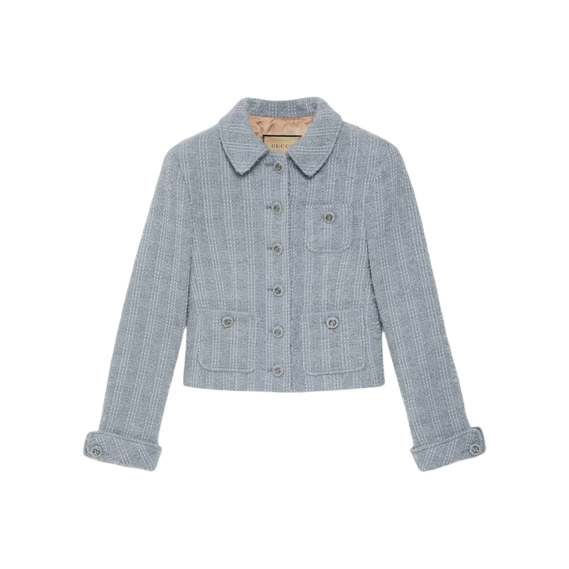 GUCCI Tweed Button Up Blazer