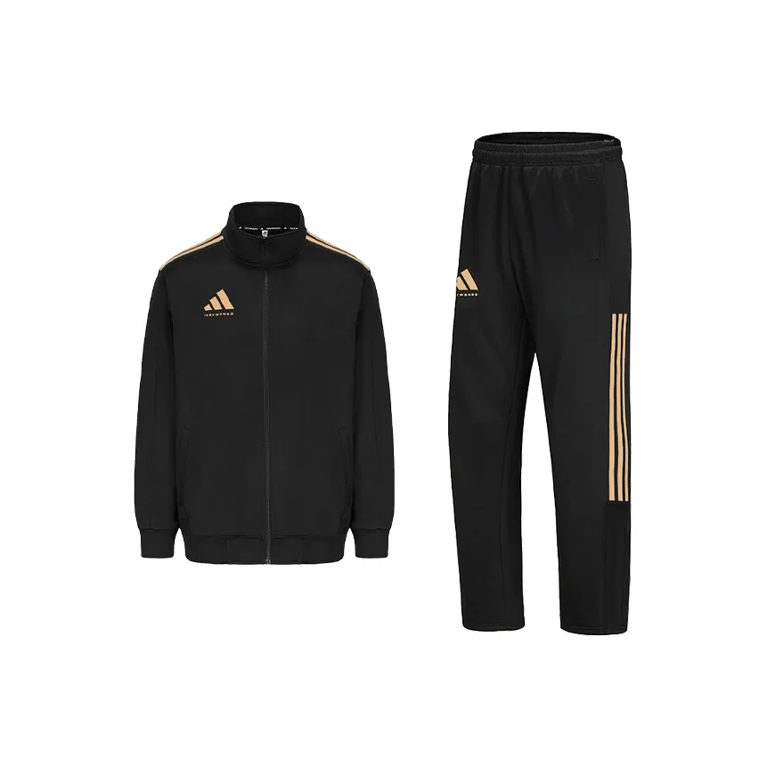 Adidas Повседневная Спортивная Одежда Унисекс Черное Золото