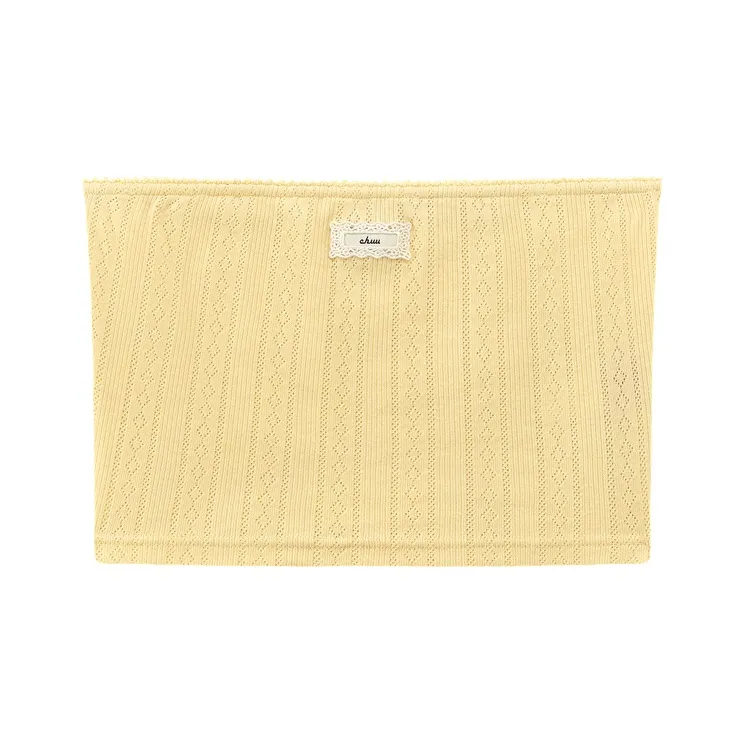 CHUU Без бретелек Топ Женский Желтый