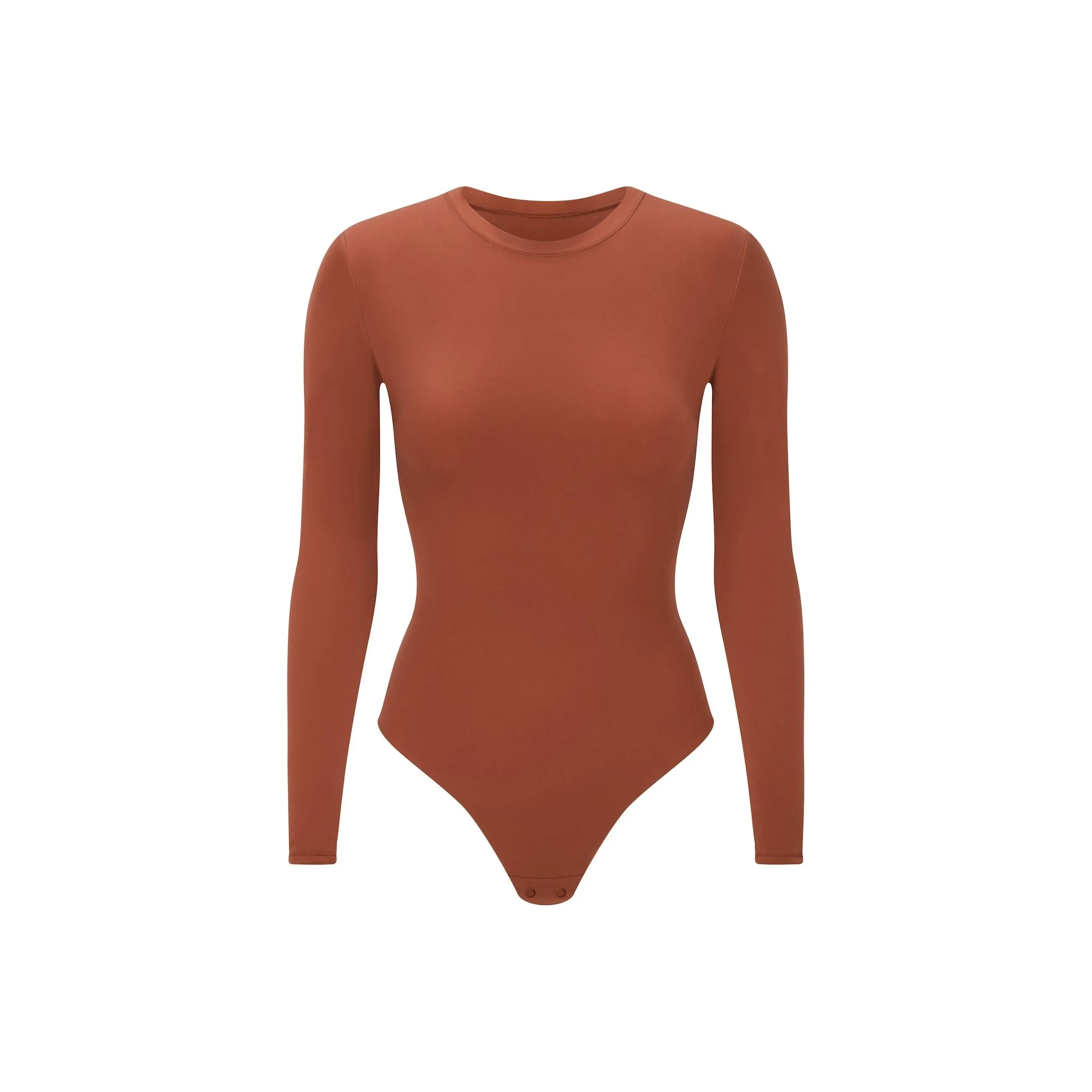 SKIMS FW24 FITS EVERYBODY Длинный рукав Круглый вырез Комбинезон BODYSUIT Женский Шафран Шафран