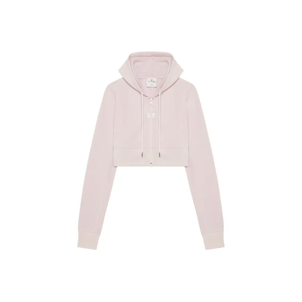 Courrèges Tracksuit Interlock Cropped Jacket 'Powder Pink'