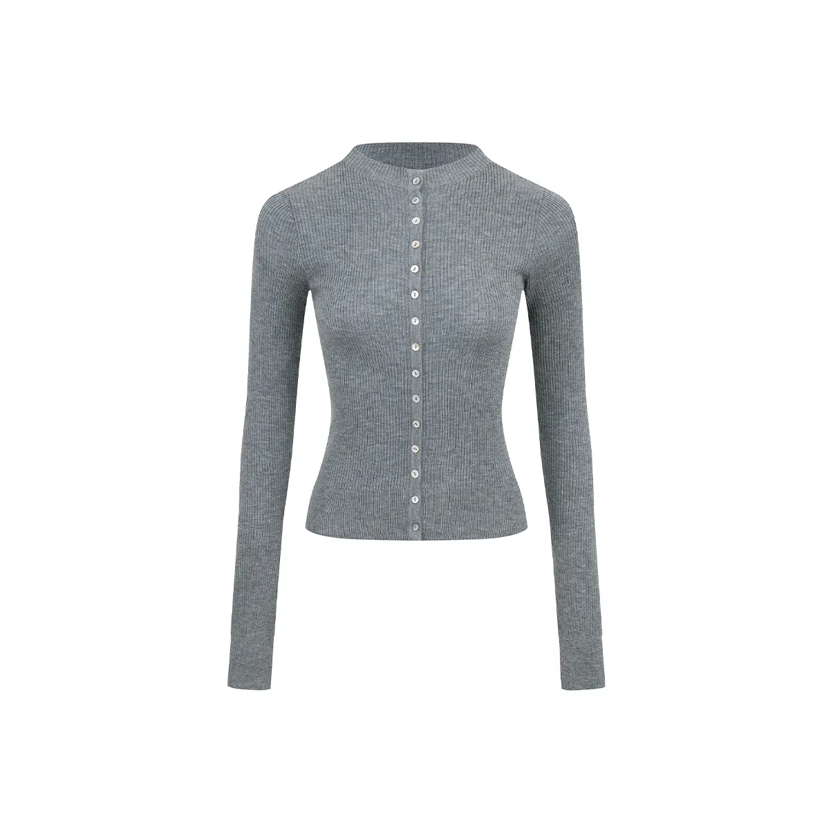 Ariseism Однотонный Кардиган из Ткани Трикотаж Осенний Новинка Универсальный Облегающий крой Топ Женские