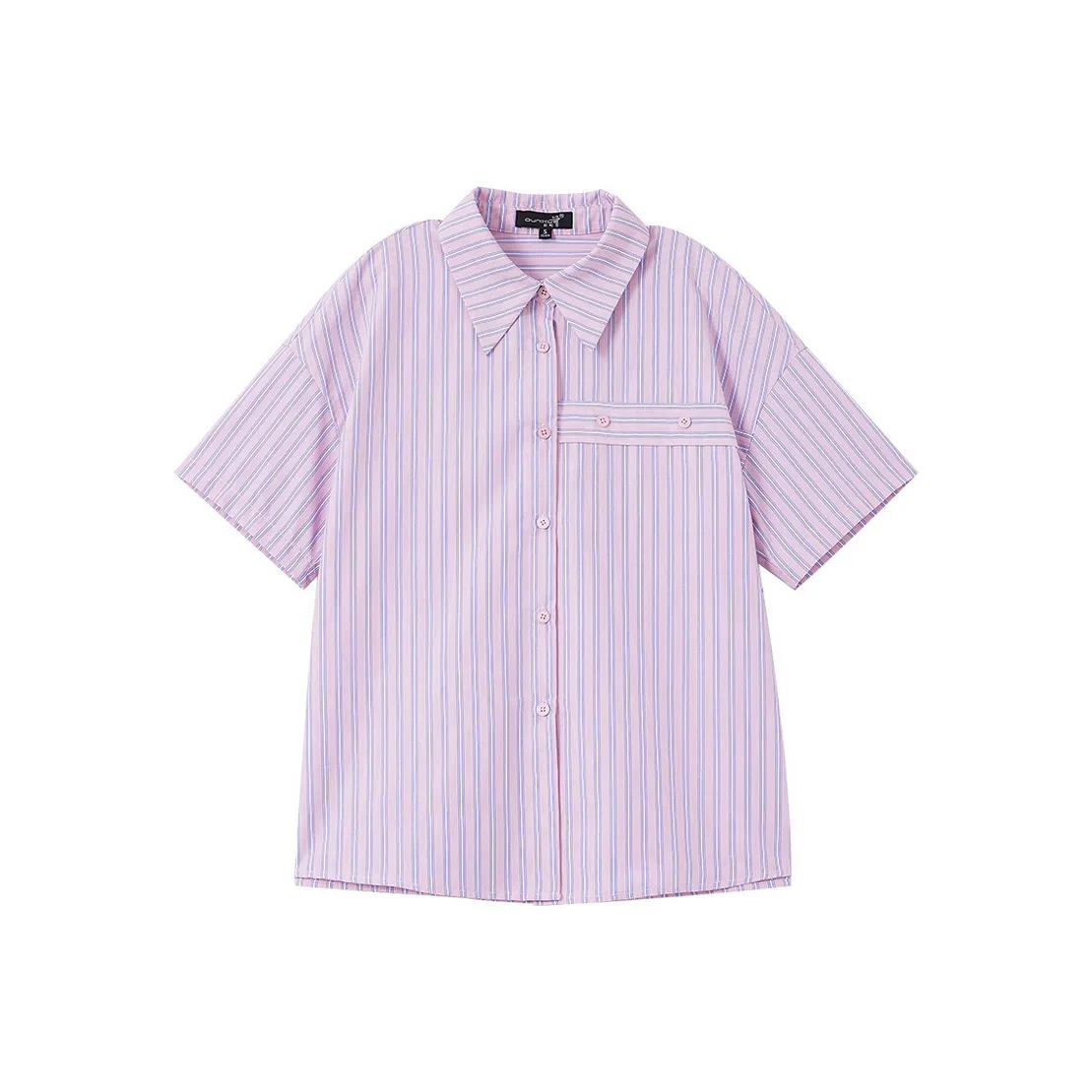 OUNIXUE Рубашка Женская Розовая Синяя Полосатая