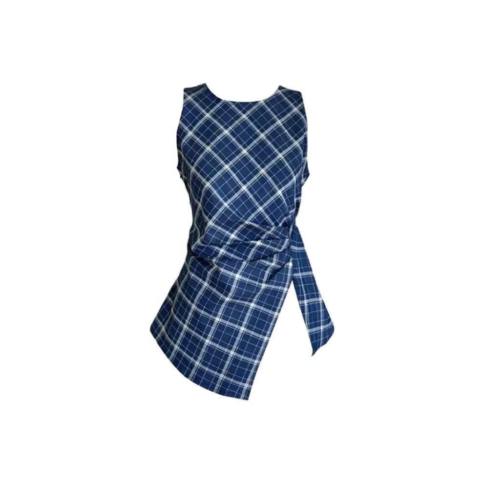 PZGE Синяя клетка Женские Рубашки