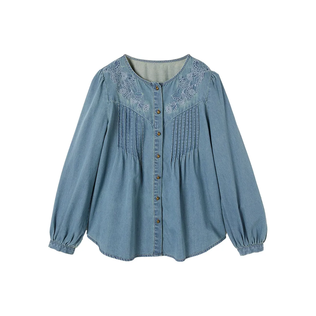 XIANGYING Джинсовый синий Женские Рубашки