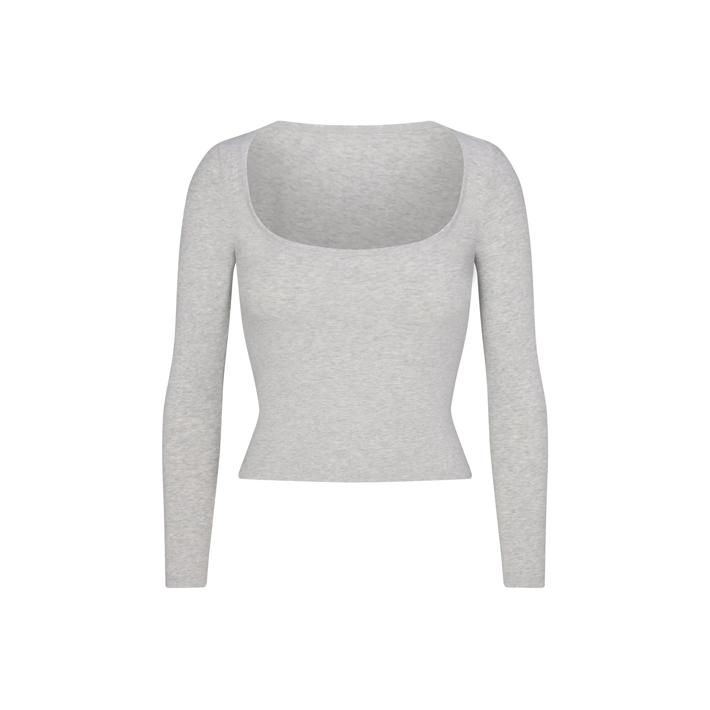 SKIMS Стандартная футболка Женская Светлый меланжевый GREY Светлый фотиния