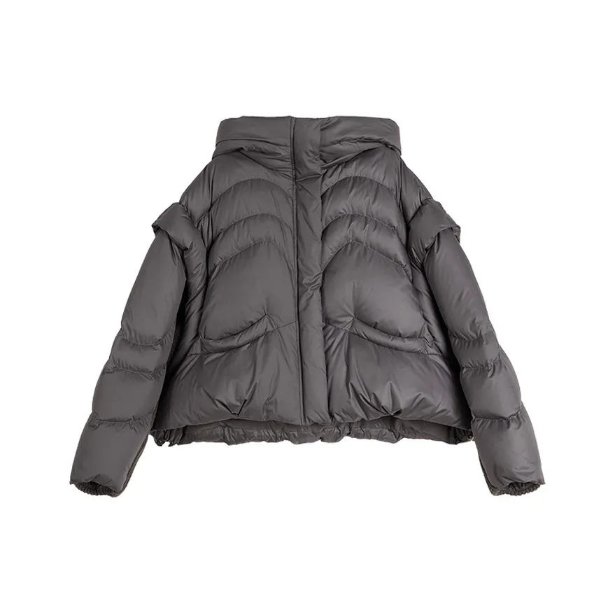 ELLE Пуховик Женский Средний Серый
