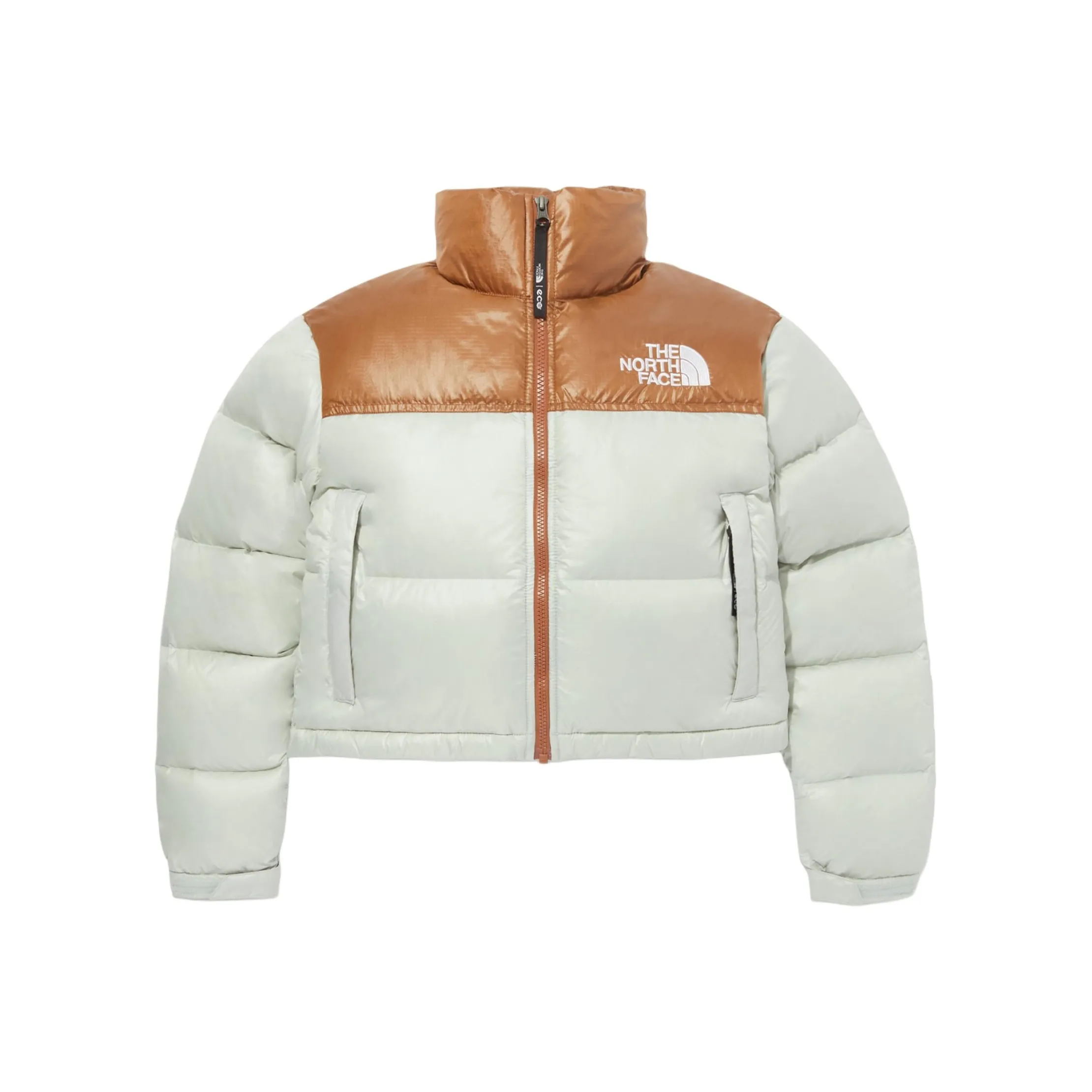 THE NORTH FACE Nuptse Короткий пуховик куртка женский цвет экрю