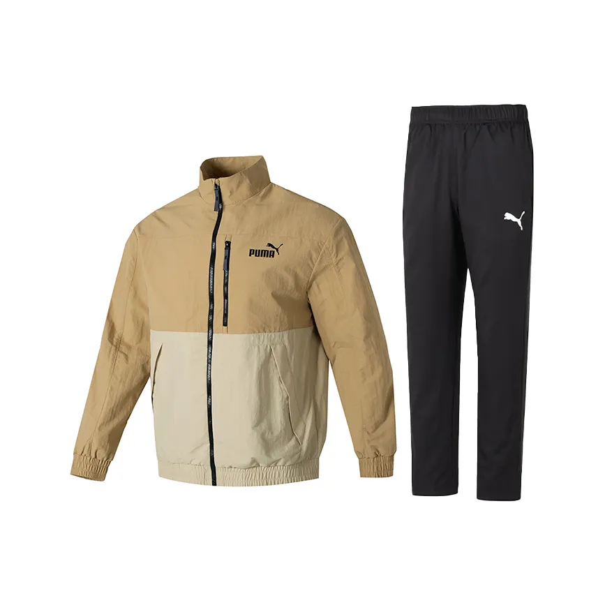 PUMA Casual Sportswear Men's Set Brown Jacket+Black Pants