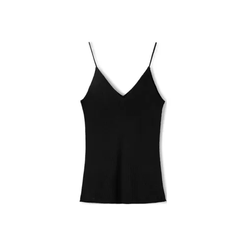 TKY SHOP Обсидиановый черный Женские камисоли