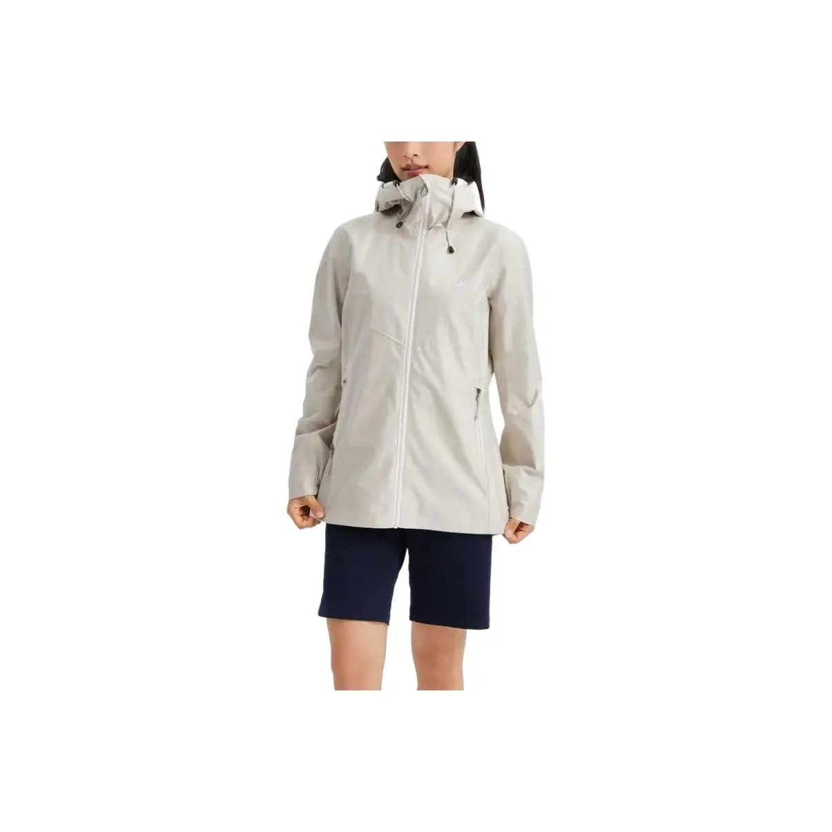 DECATHLON 100 Series Wind And Water Repellent Jackets & Coats Women's Light White Lime Gray