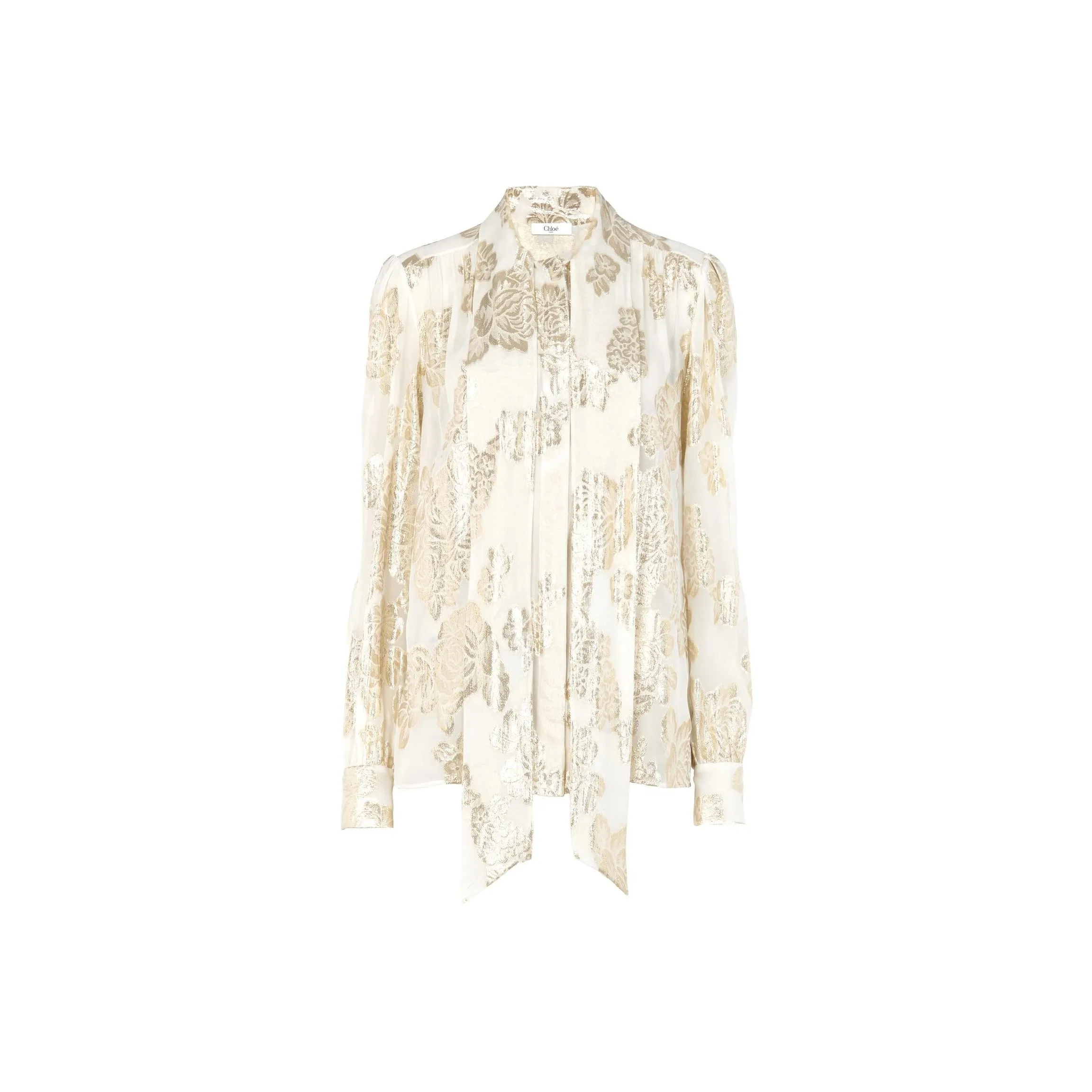 Chloé Gathered Lavallière Blouse