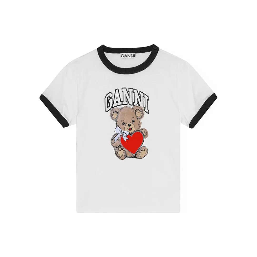 GANNI T-рубашка женская ярко-белая