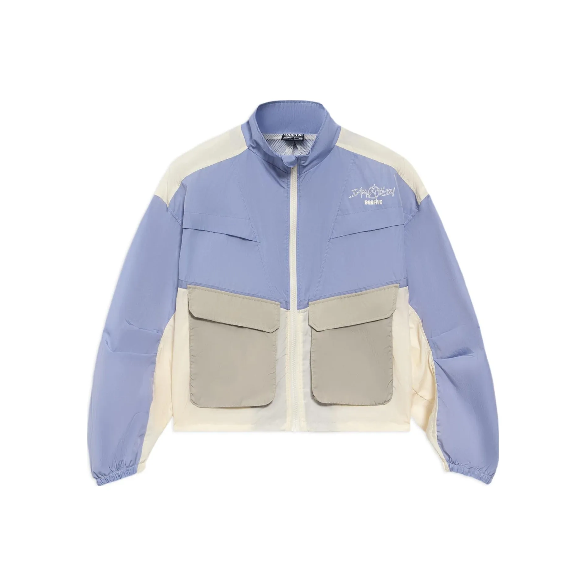 Лайнер Куртка Женская Цветочный Дизайн Синий Фиолетовый