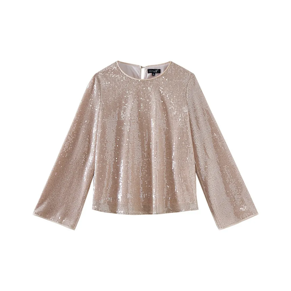 OUNIXUE Шифон Рубашка Женская Розовая