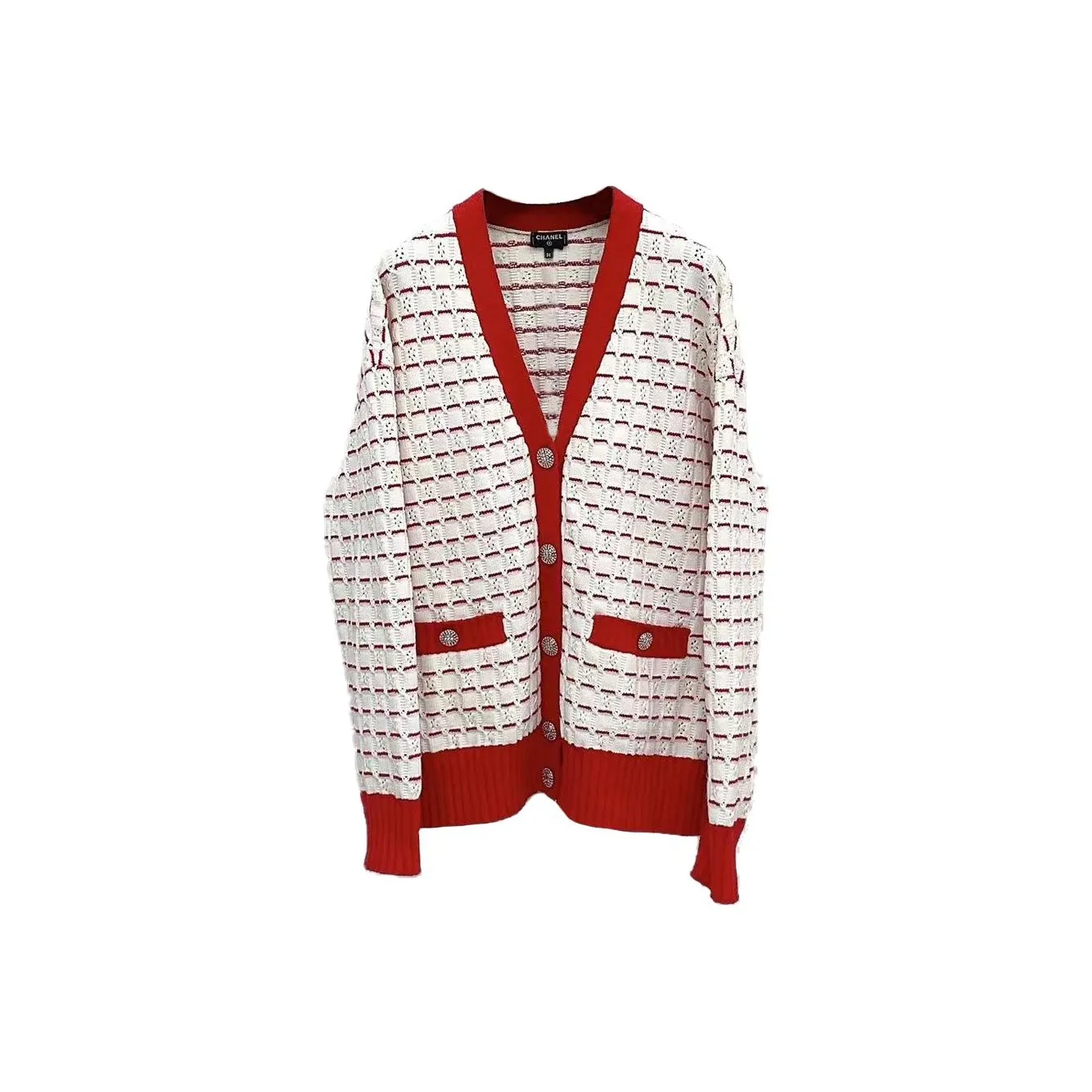 CHANEL 23 Fall And Winter 23C Knitwear Women's Spring Outfit Red White