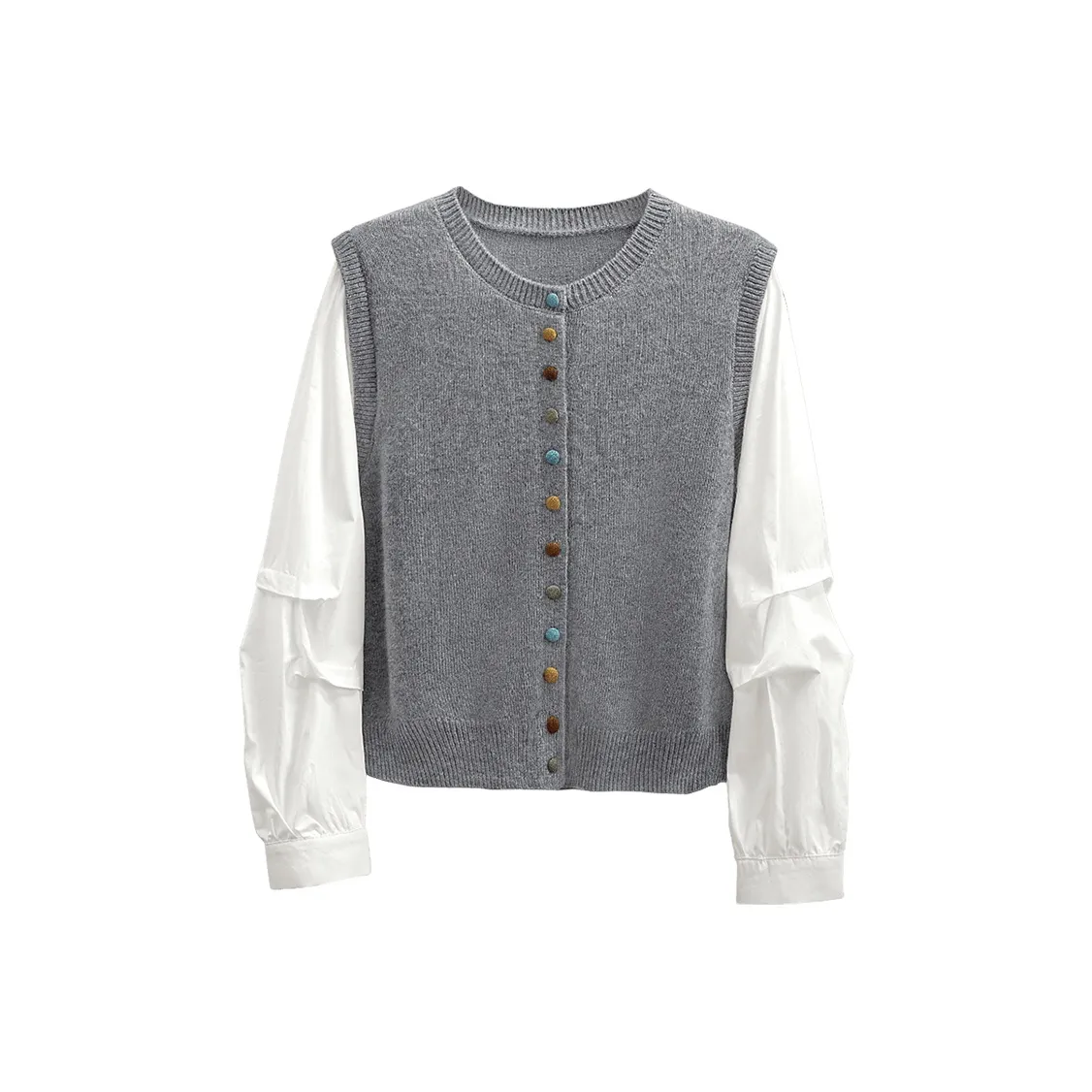 Cypress House Knitwear Women's Light Gray & White