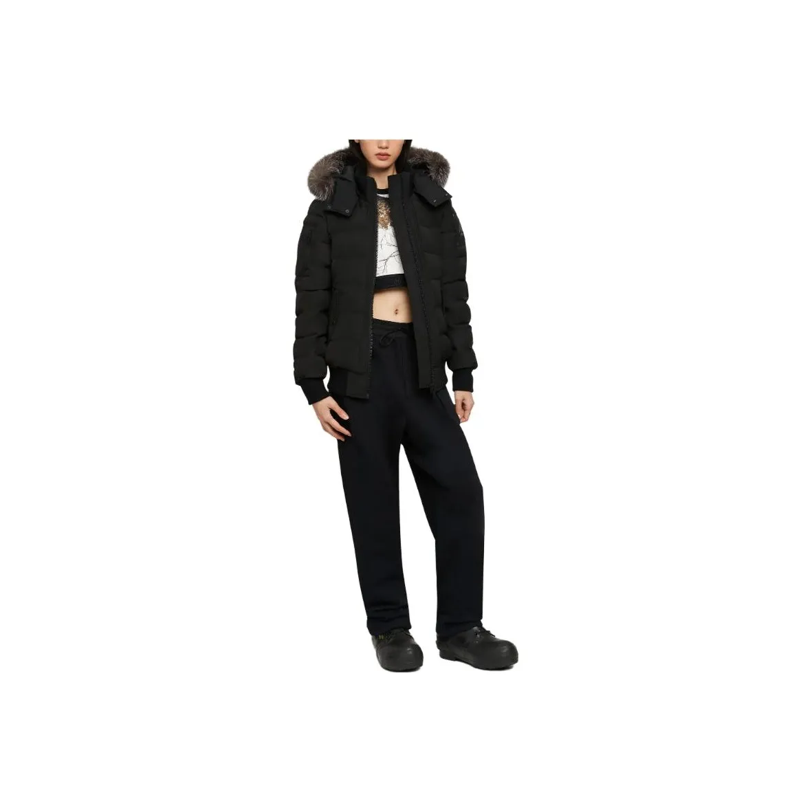 Moose Knuckles Onyx Ladriere Shearling Bomber Jacket