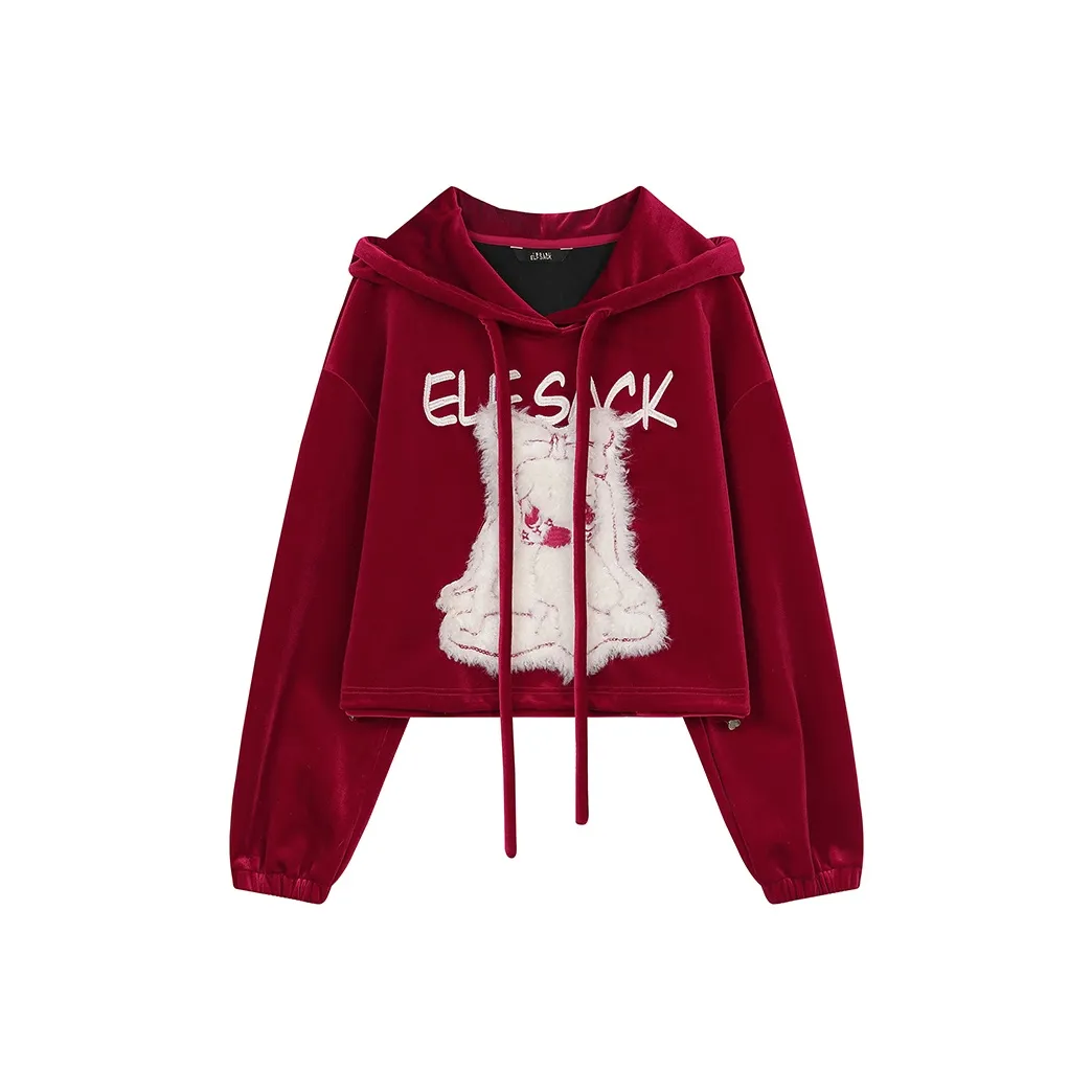 ELF SACK Sweatshirt Women's Christmas Red