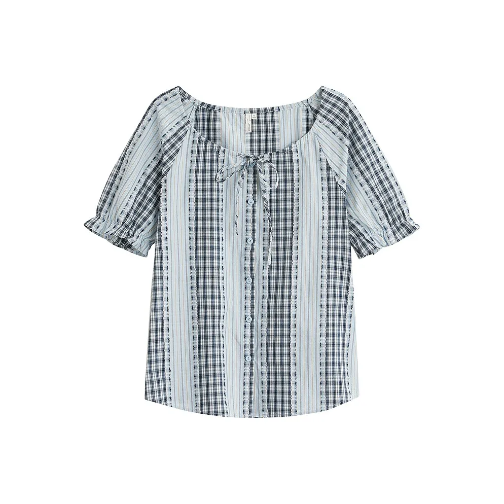 Inman Рубашка Женская Многоцветная Синие Клетка