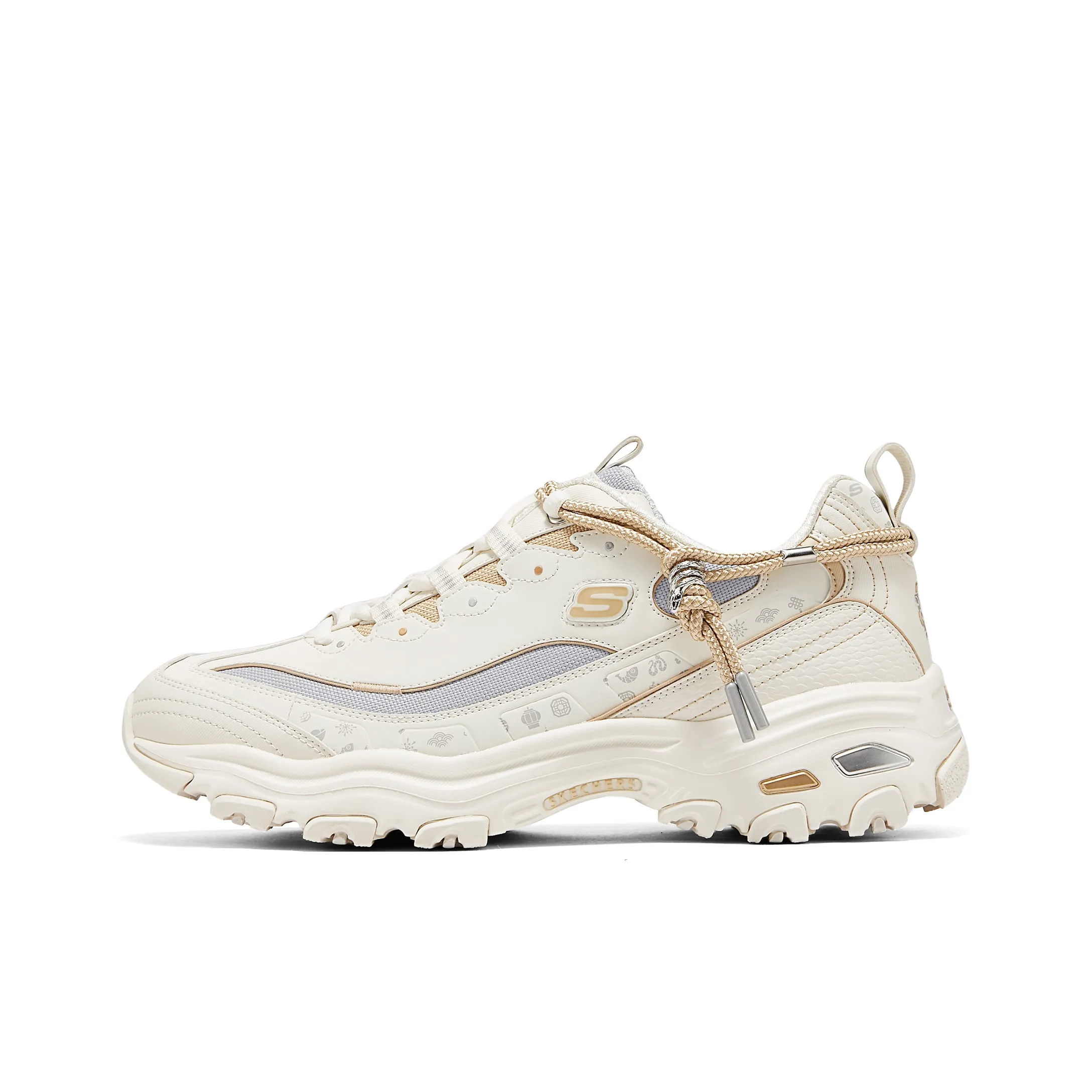 Skechers D'LITES 1.0 Low Top Chunky Sneakers Men's Beige
