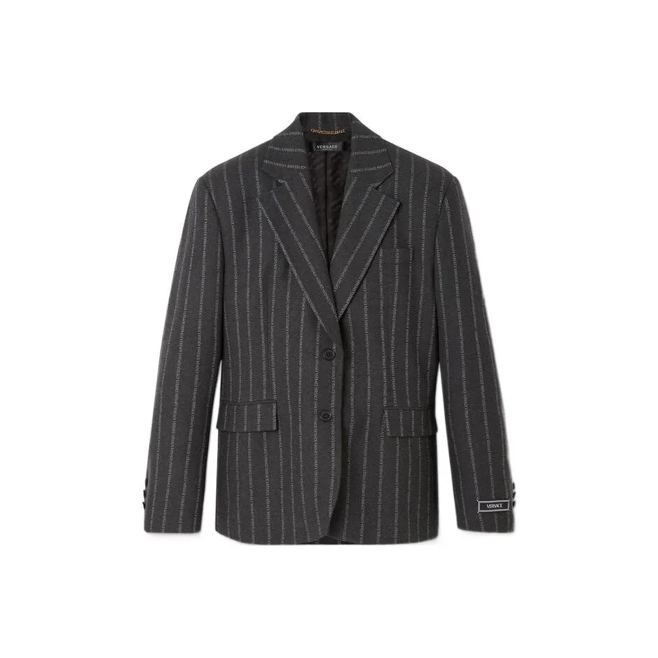 VERSACE Informal Pinstripe Jacket 'Medium Grey'