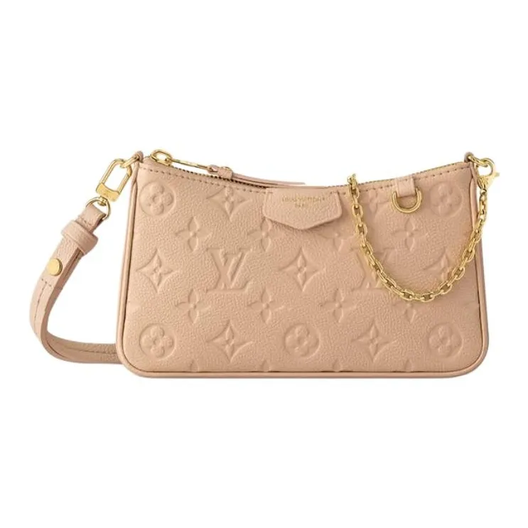 LOUIS VUITTON Embossed Grain Cow Leather Portable Crossbody Bag, Shoulder Bag Women's Sand
