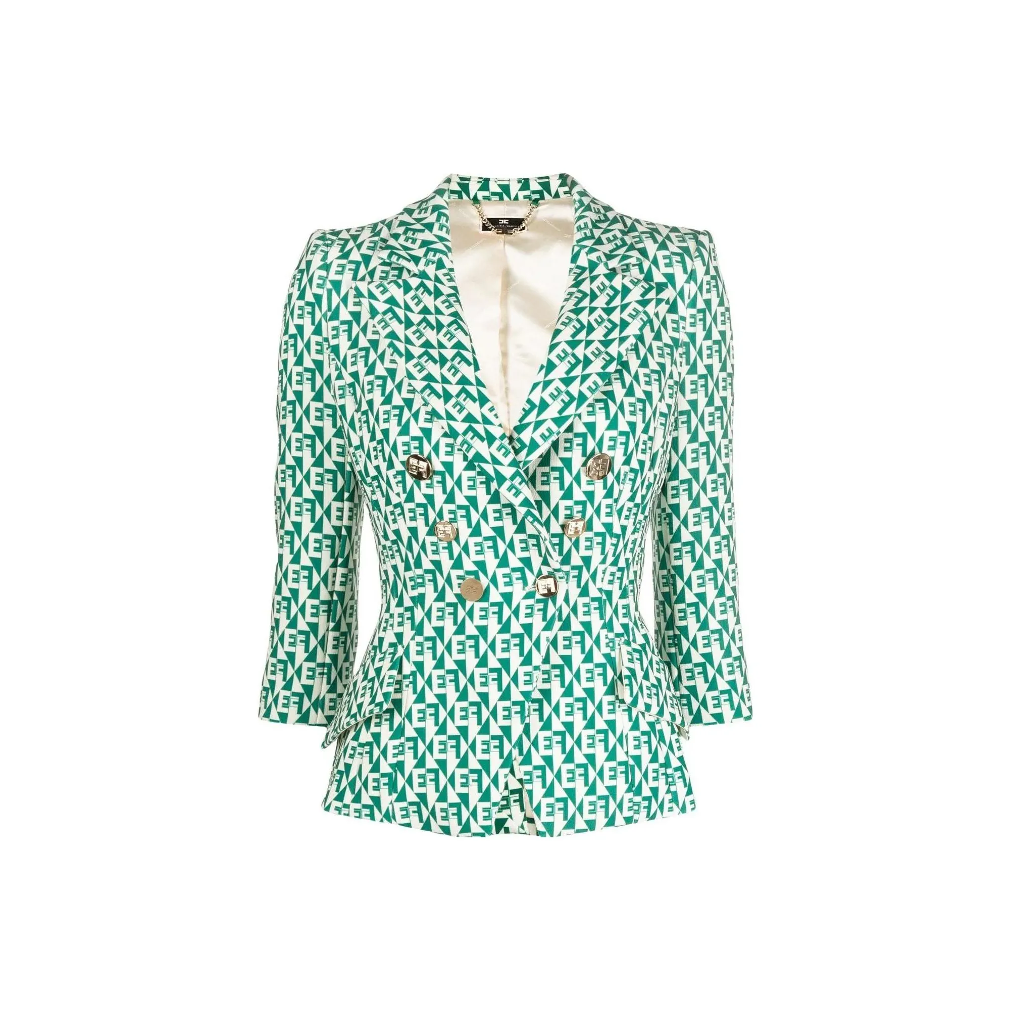 Elisabetta Franchi FW22 Бизнес-костюм Пальто Женское Зеленый
