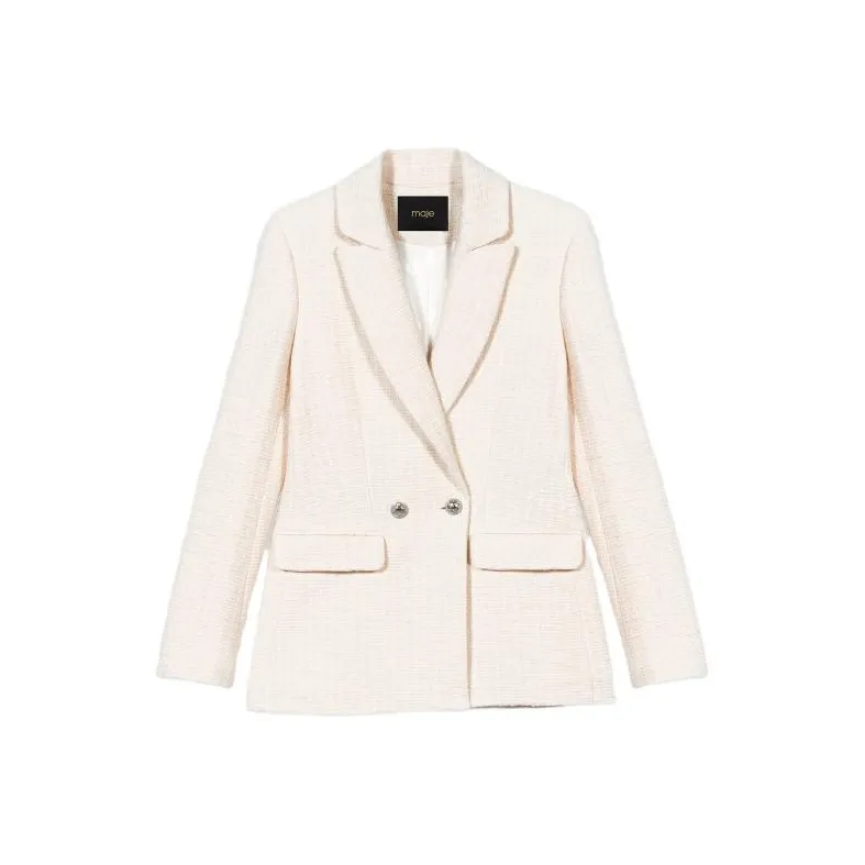 Maje Double-breasted Tweed Blazer