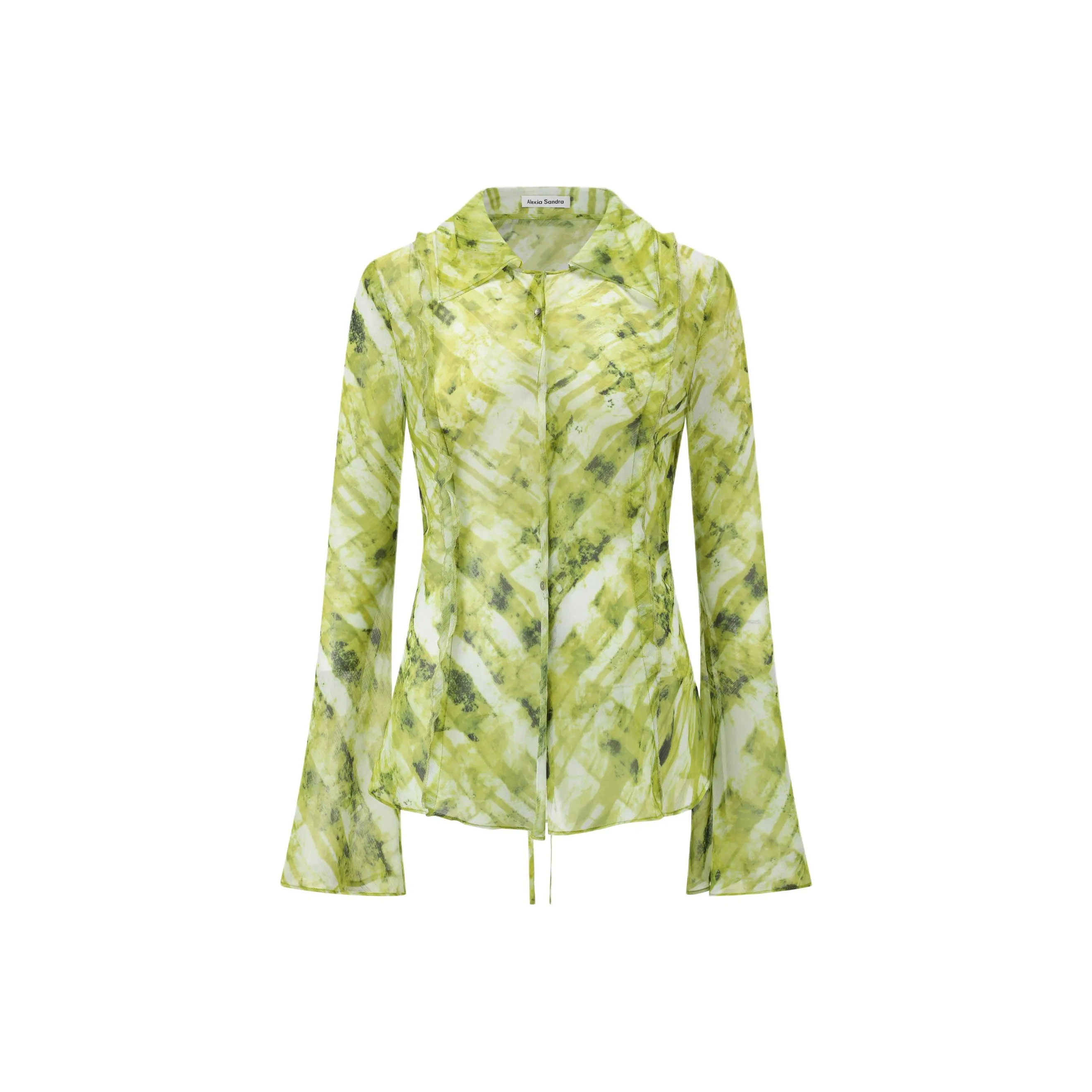 Alexia Sandra Шифон Рубашка Женская Зеленая