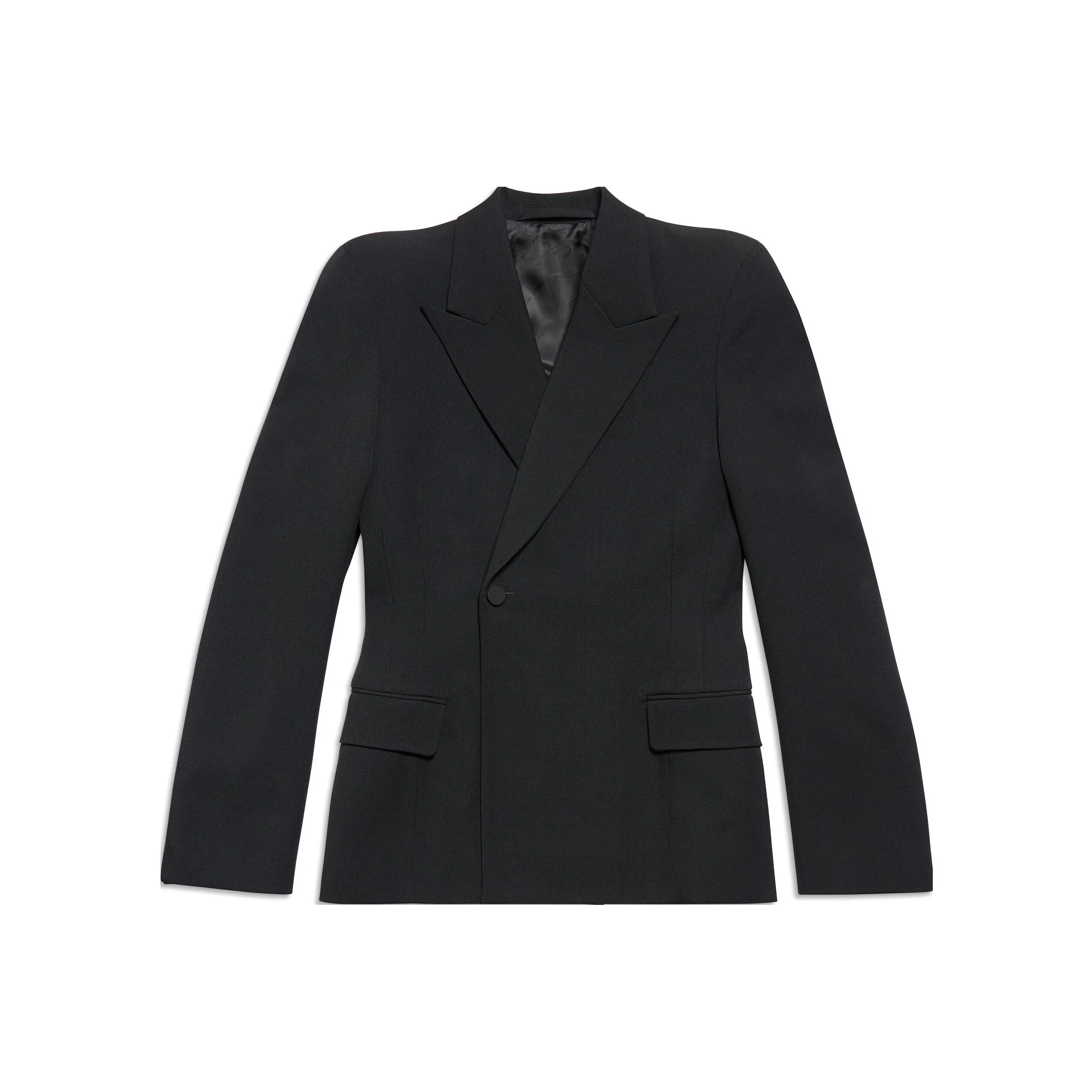 Balenciaga Round-Shoulder Buttoned Blazer