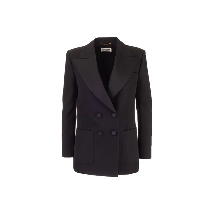 SAINT LAURENT Business Suits Coats Women's Black