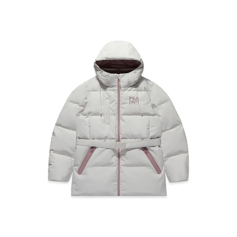 FILA FUSION Пуховик Женская Белая Песочный Серый