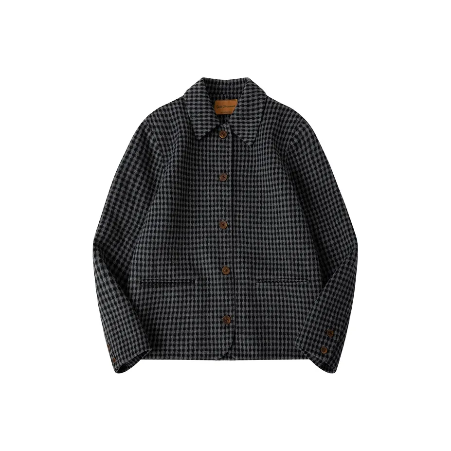 CYCLE DOCUMENT Jackets Coats Women's Dark Gray Plaid