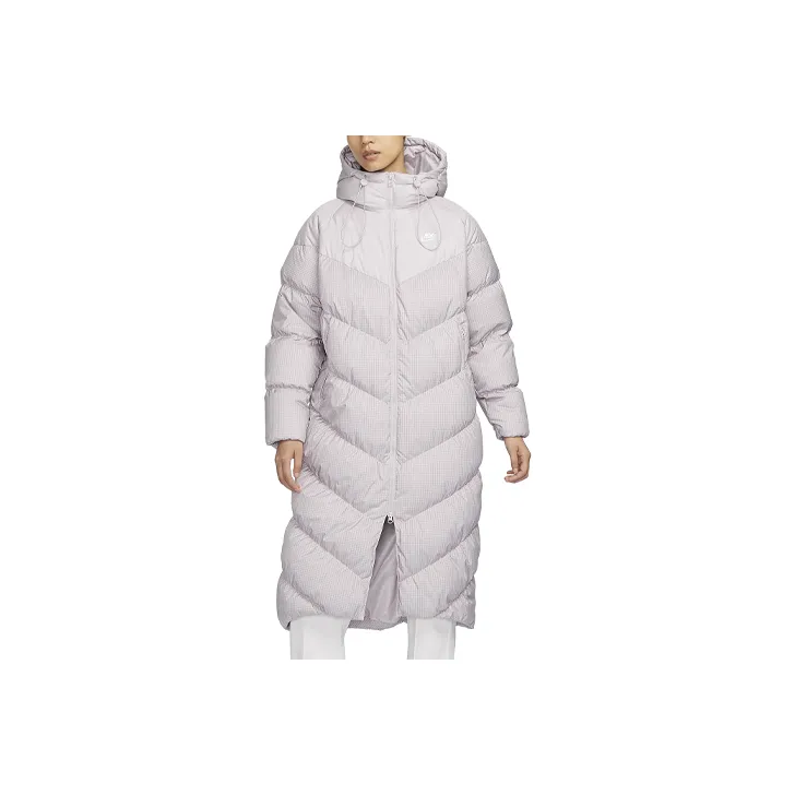 Nike Пуховик Женский Серый Фиолетовый