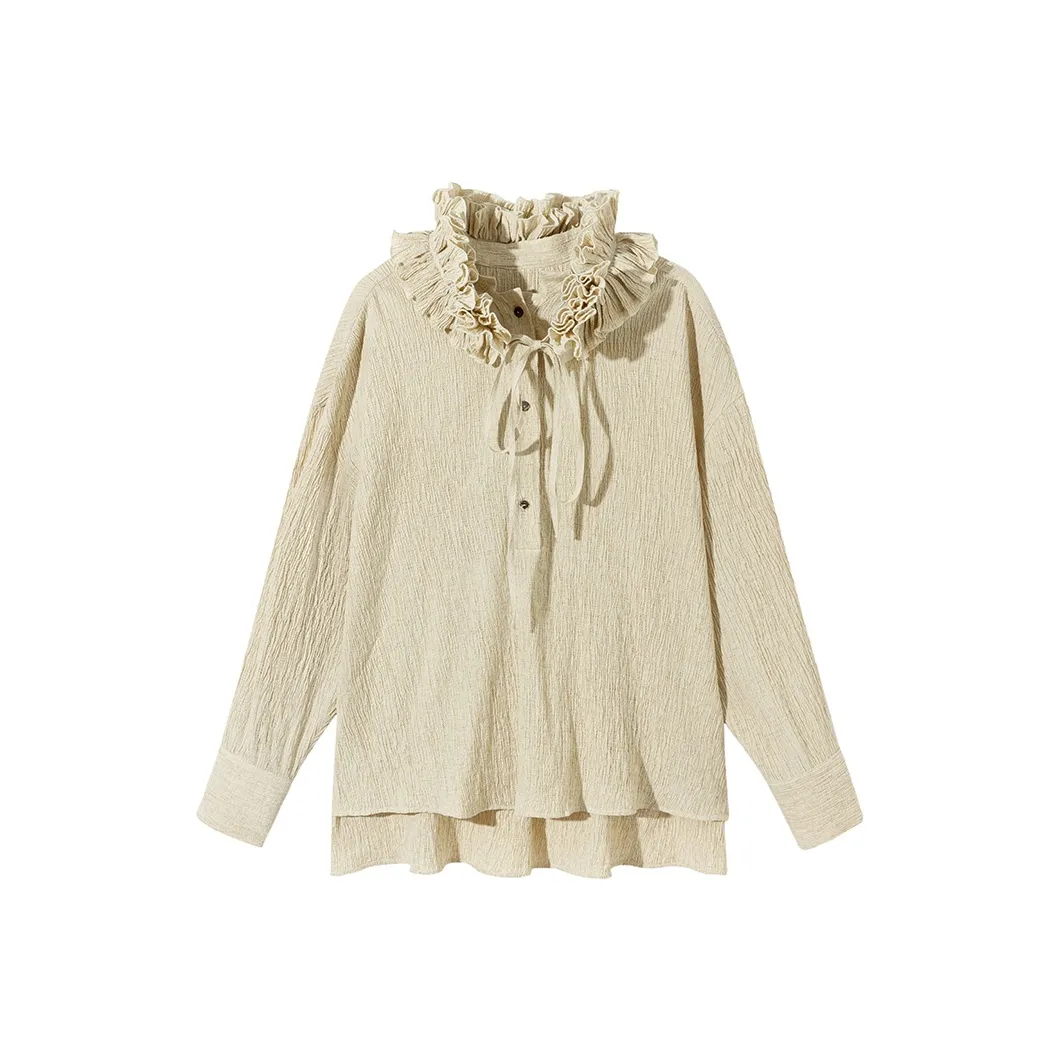 Ouyang Raw Конопля Женские Рубашки