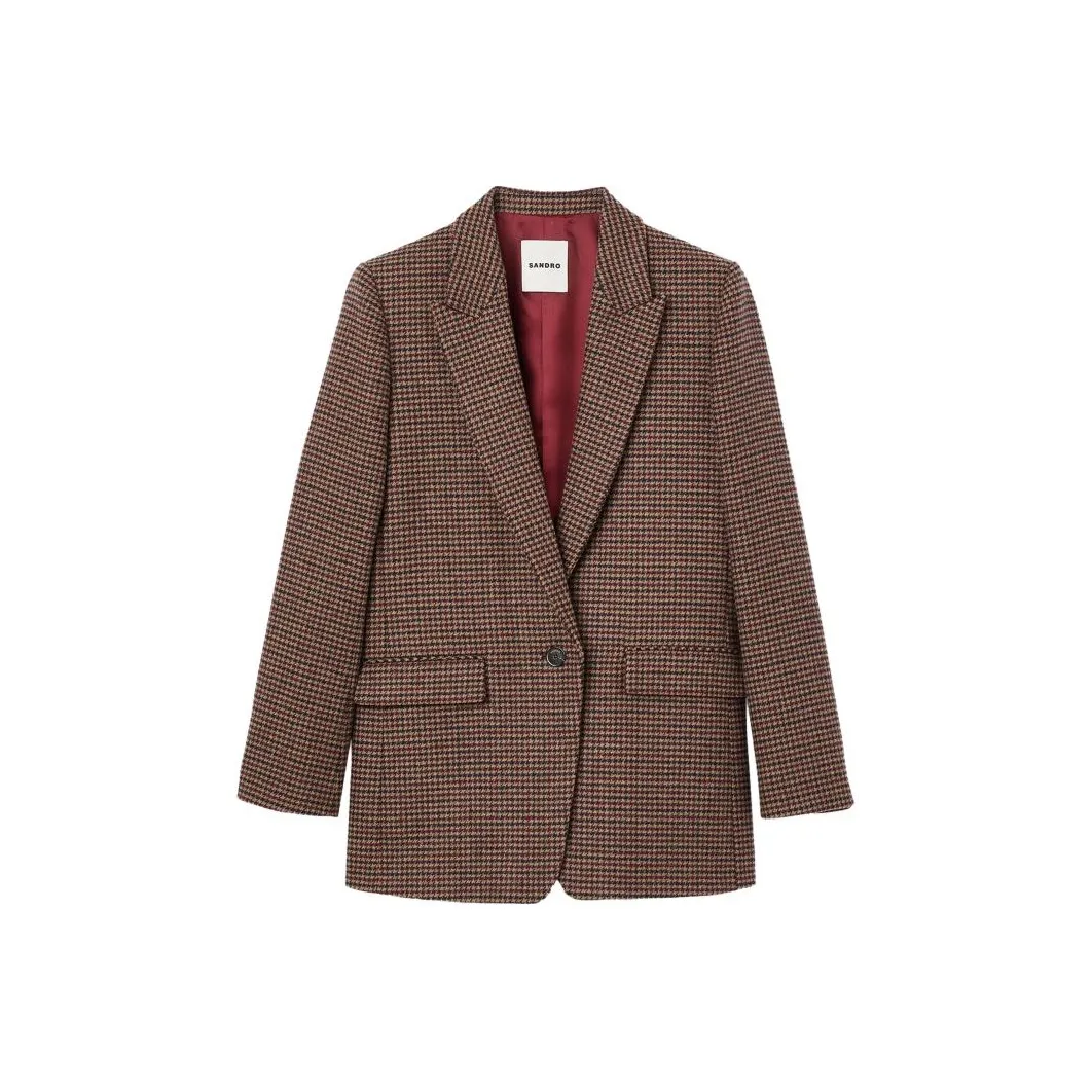 Sandro Houndstooth Wool-blend Blazer