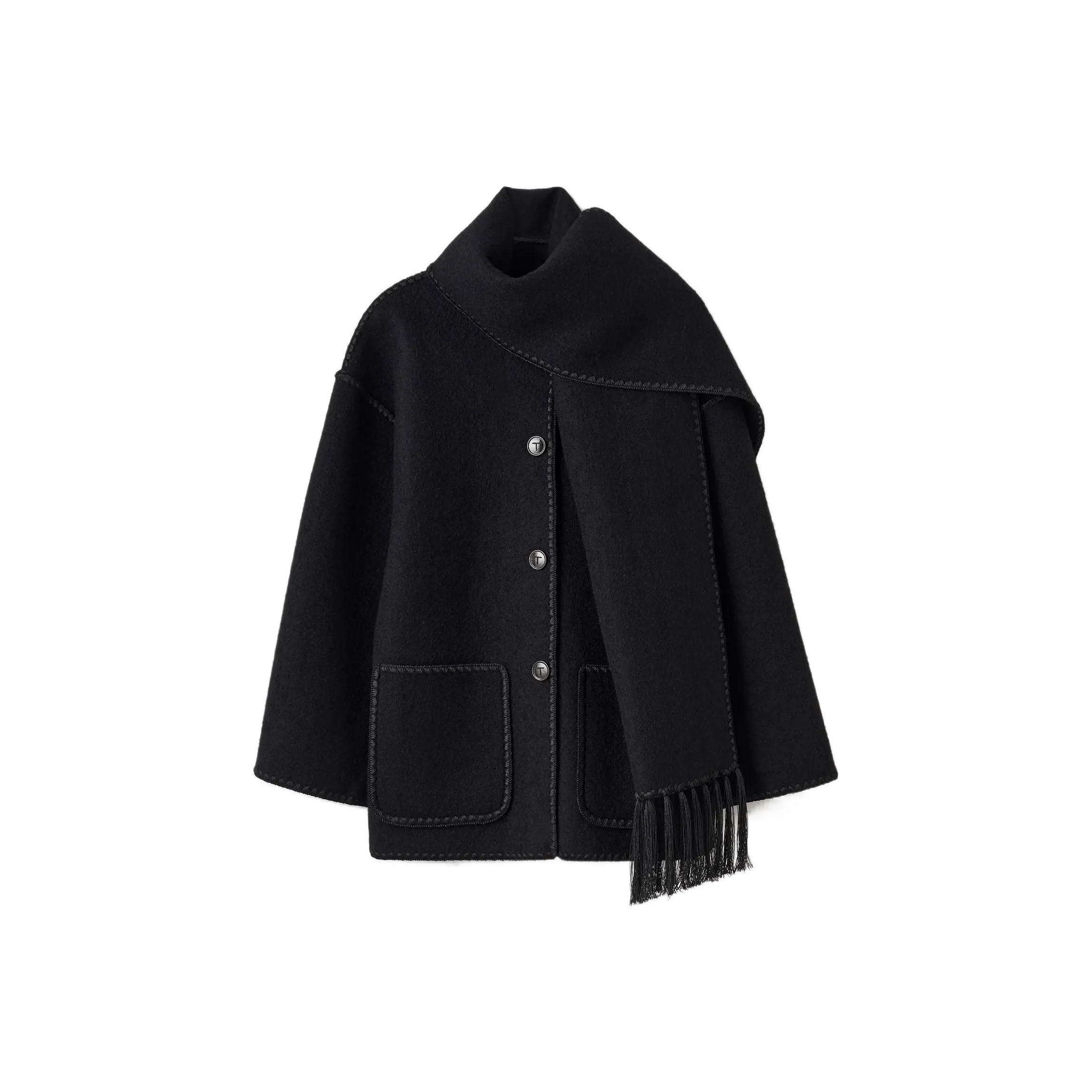 TOTEME Embroidered Fringed Oversized Jacket