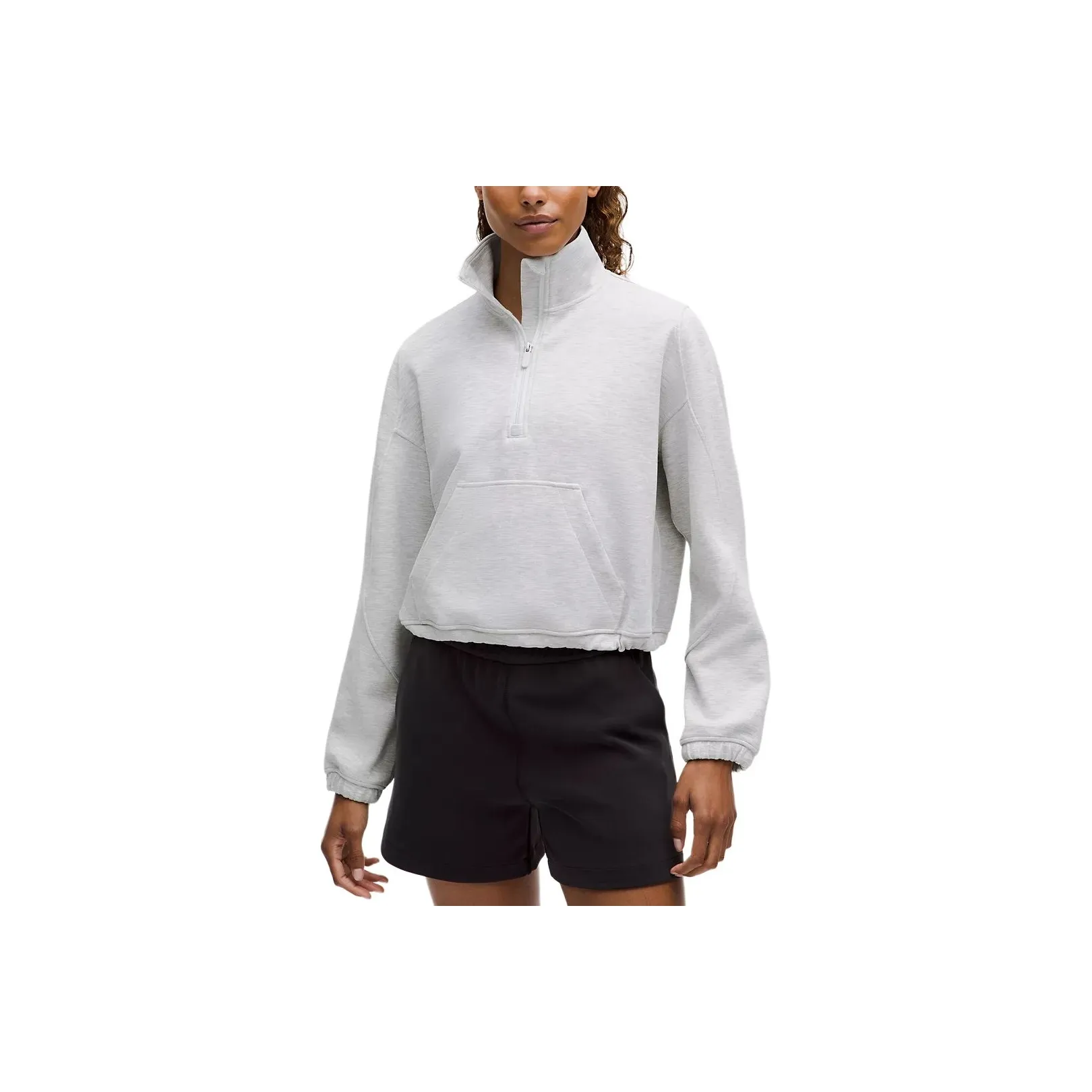 Lululemon Brushed Softstreme Half Zip Jackets Women's Gray White/Heathered Core Ultra Light Grey