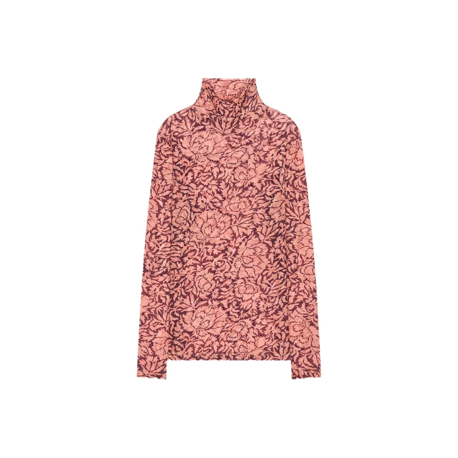 DRIES VAN NOTEN Long Sleeved Sheer Turtleneck Blouse