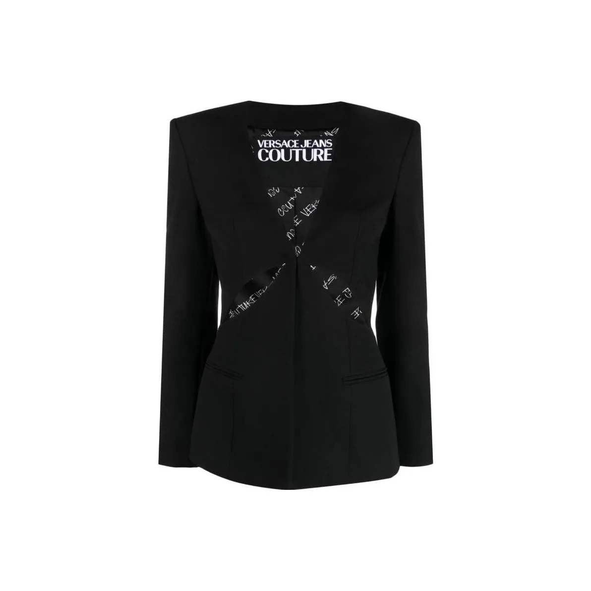 VERSACE JEANS COUTURE Single Breasted Cut Out Tailored Blazer